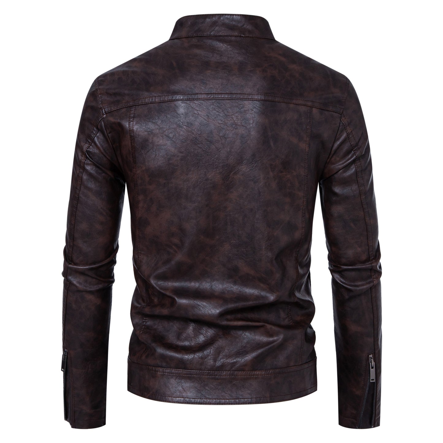 Men's Leather Coat | Casual Stand-up Collar Jacket - LAKD London