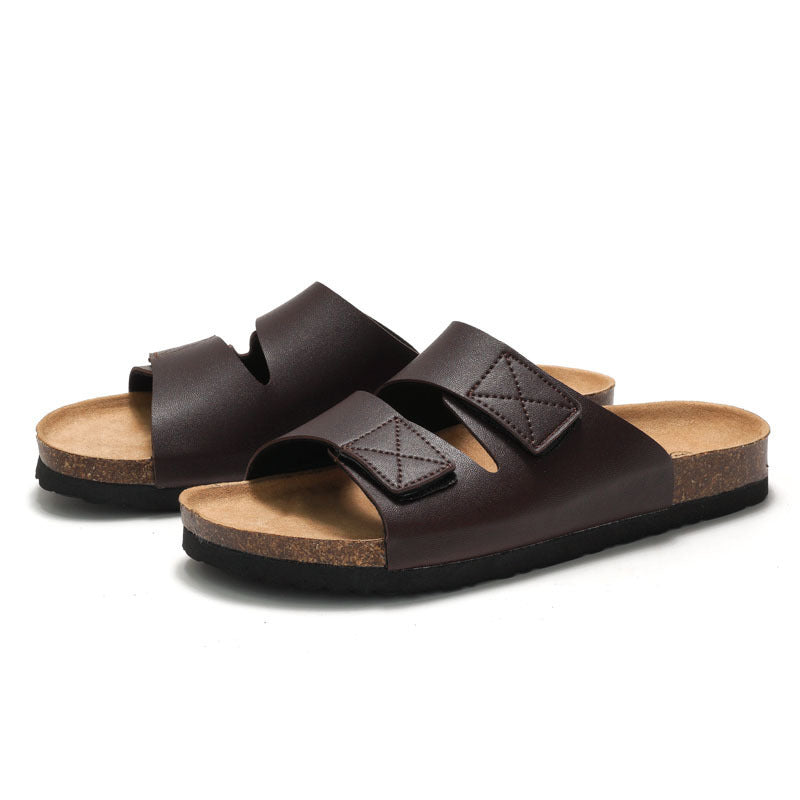 Men's Cork Slippers Slippers Velcro Beach Style by Lakd London