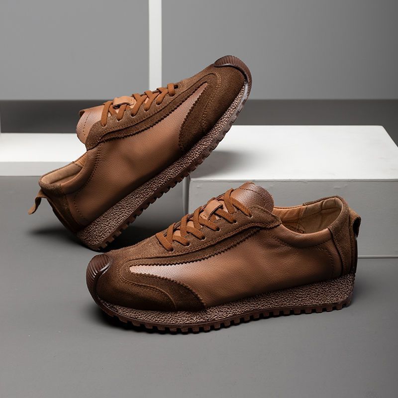 Mens Comfortable Leather Sneakers | Retro Sports Casual Shoes