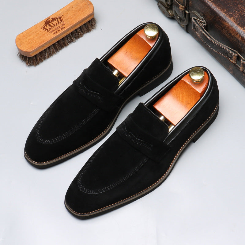 Mens British Casual Suede Leather Loafers | Viscose Rubbel Sole