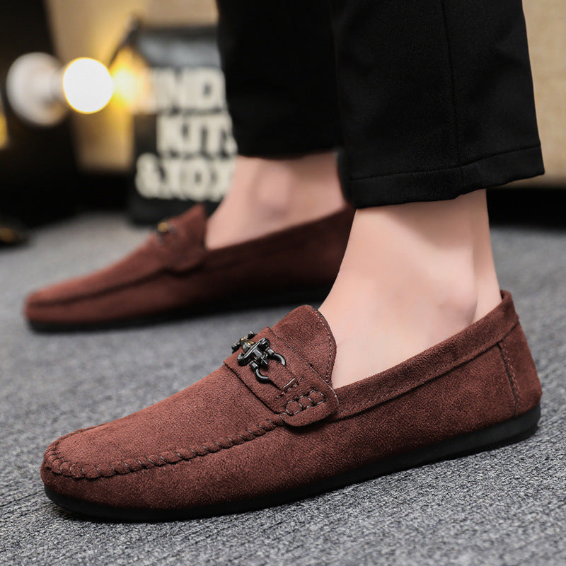 Mens Waterproof Slip-on Loafers - Peas Small Leather Shoes