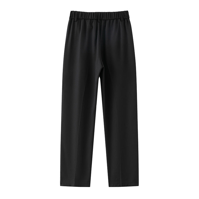 Womens Loose Straight Black Casual Trousers Men