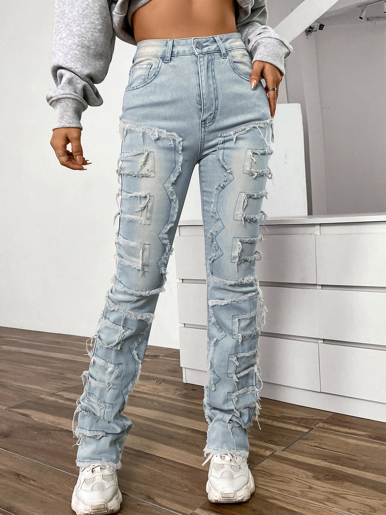 Women's Embroidered Straight-leg Pants by Lakd London