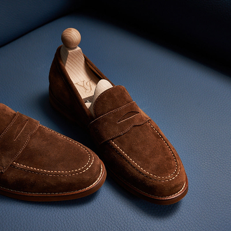 Mens Retro Genuine Leather Handmade Loafers