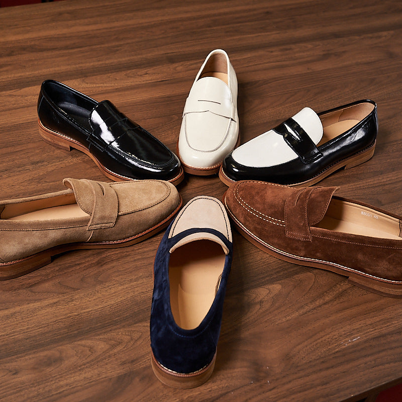 Mens Retro Genuine Leather Handmade Loafers
