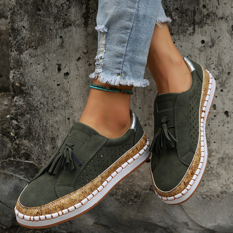 Womens Tassel Flats Loafers | Casual Cozy Shoes