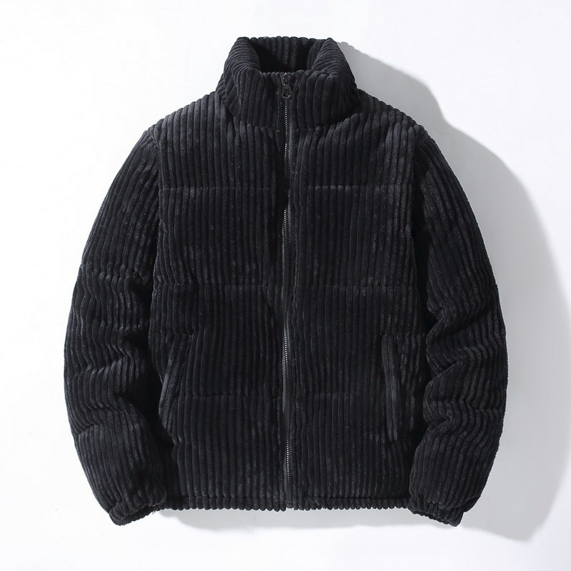 Men's Padded Warm Bread Suit Cotton Puffer Coat | Suede Parka Jacket