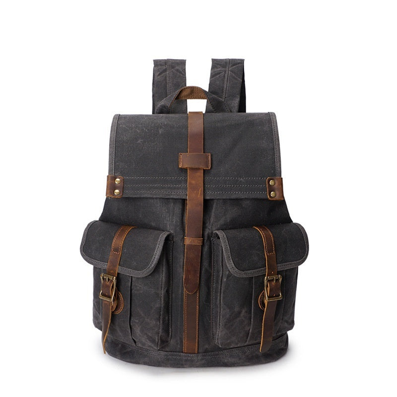 Men's Oil Wax Canvas Vintage Travel Backpack by Lakd London