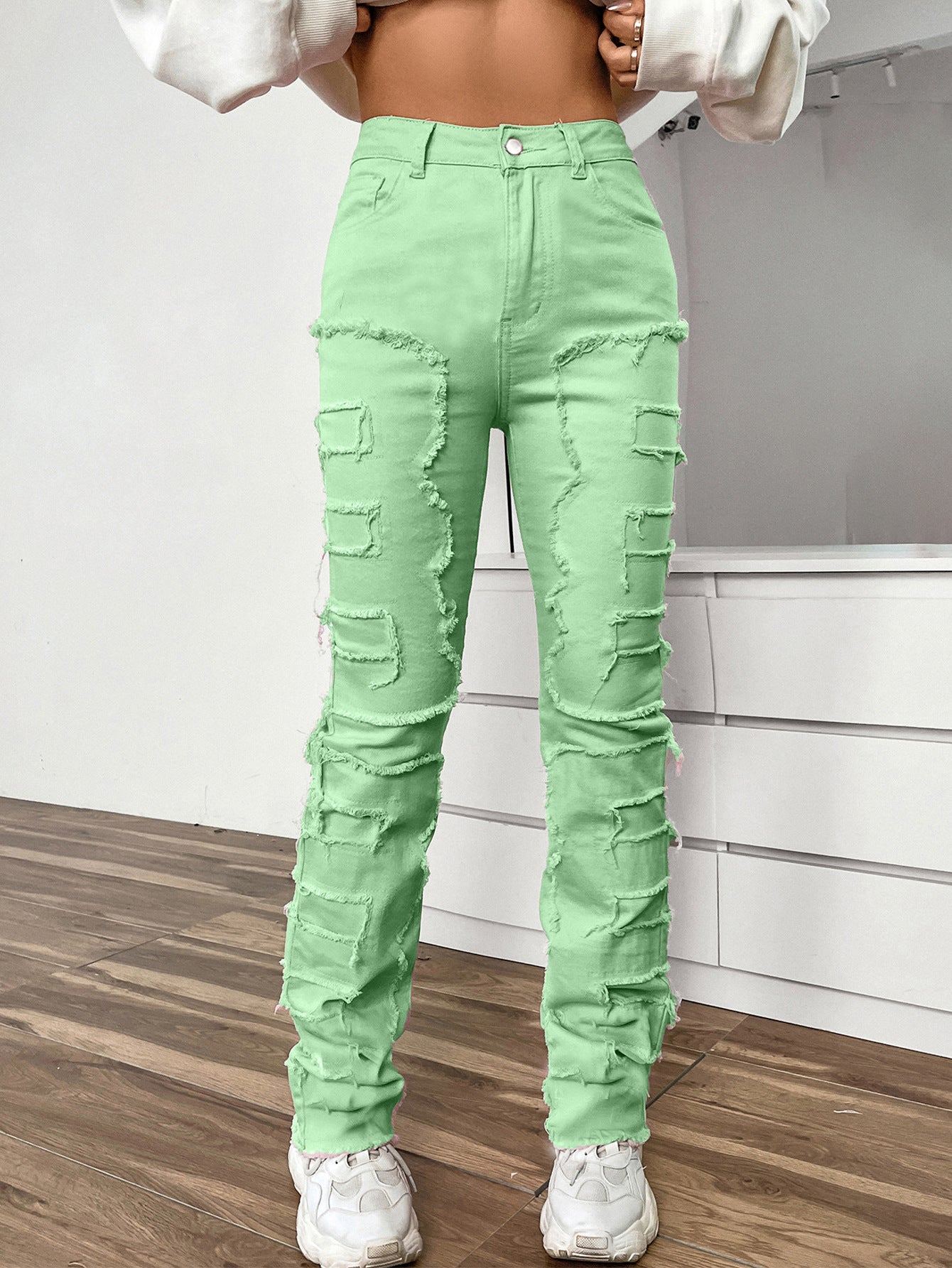 Women's Embroidered Straight-leg Pants by Lakd London
