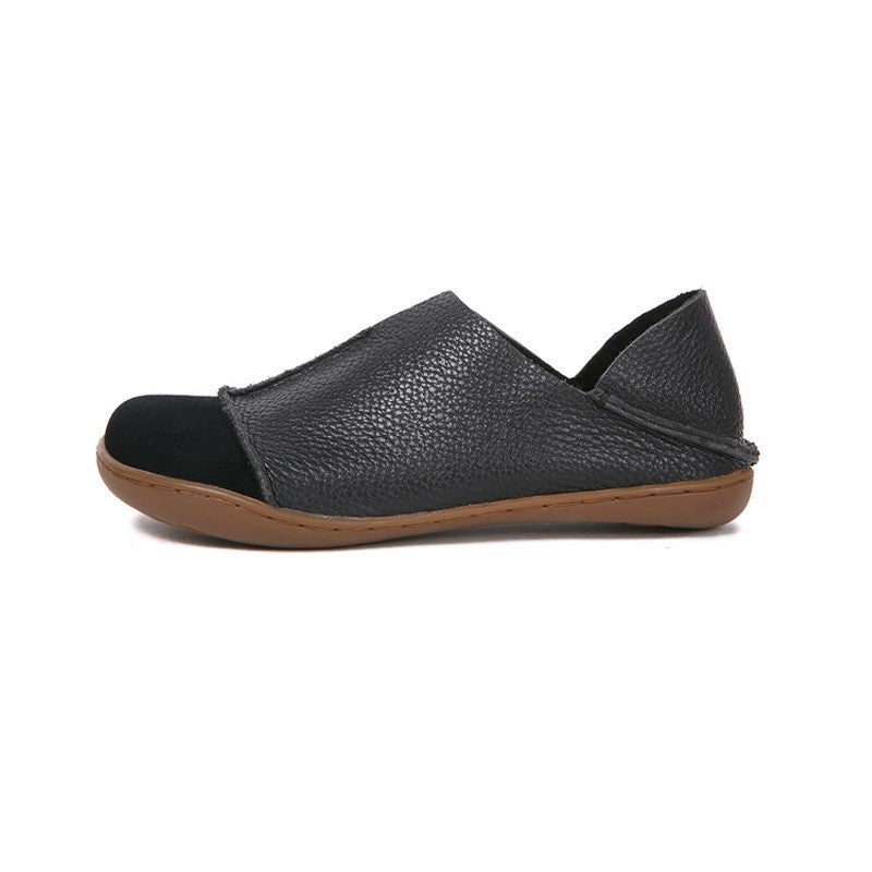 Womens Comfortable Leather retro sneakers | Soft tendon sole Shoes