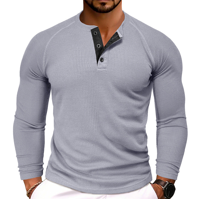 Men's Round Neck Waffle Casual T-shirt by lakd London