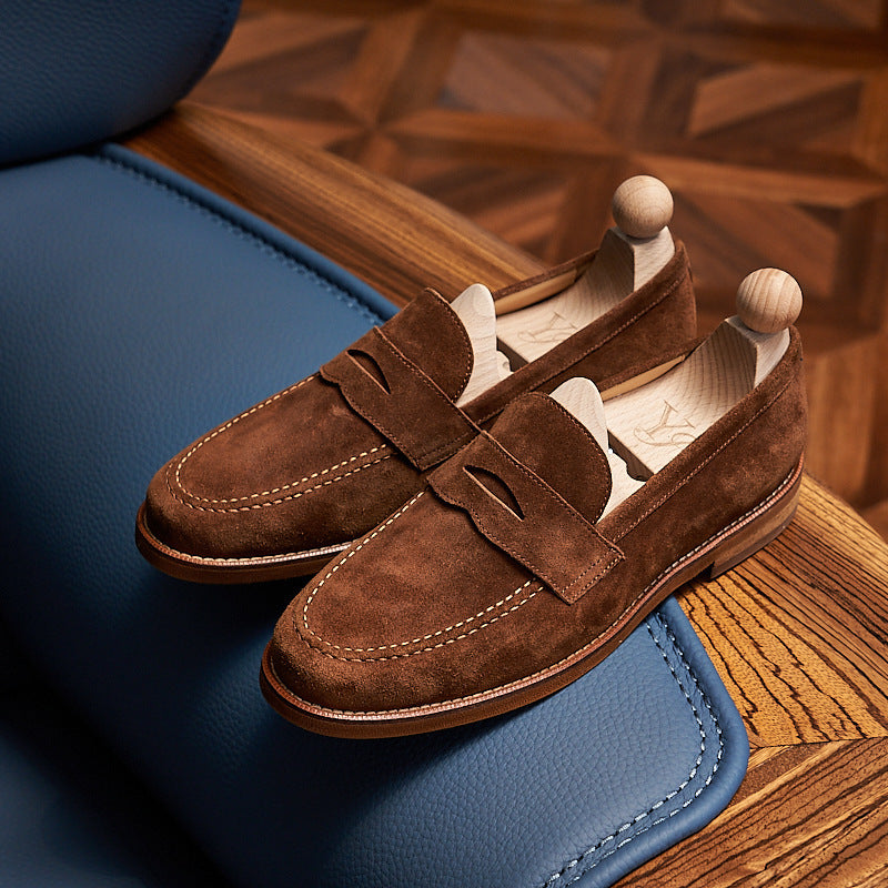 Mens Retro Genuine Leather Handmade Loafers
