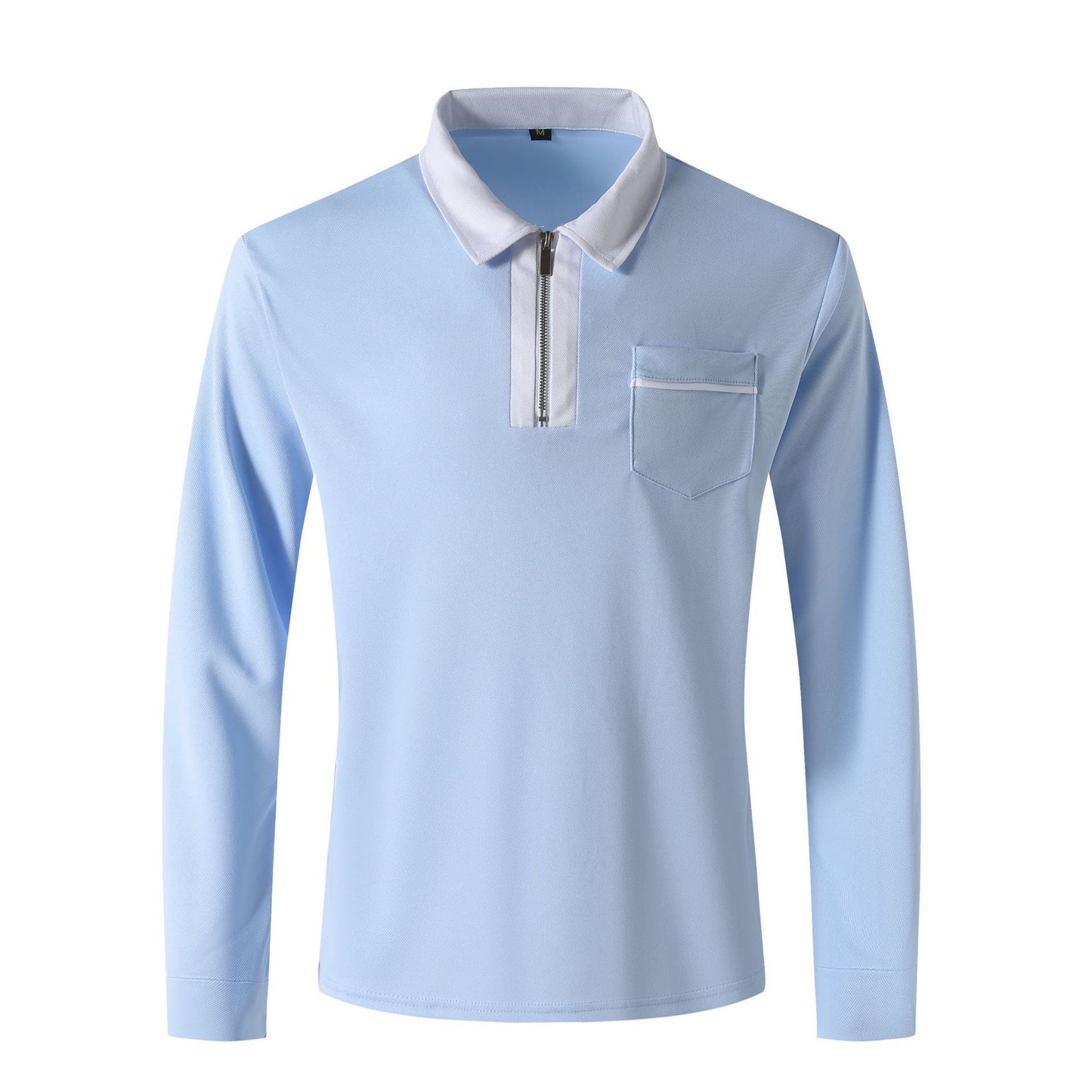 Mens Long Sleeve Zipper Polo Shirts Casual Lapel Henley by Lakd London