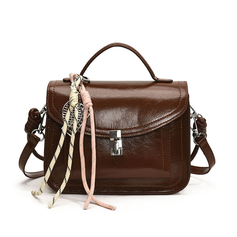 Womens Small Square Shoulder Retro Portable Handbags