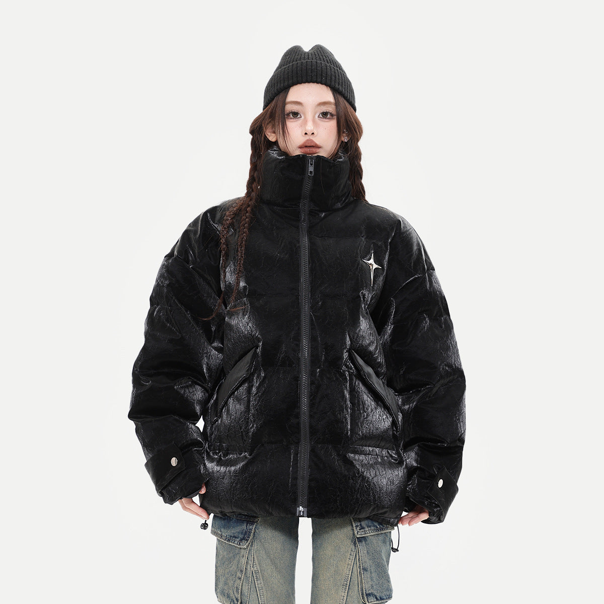Women's Cotton-padded Stand-up Collar Thermal Thickened Puffer Jacket