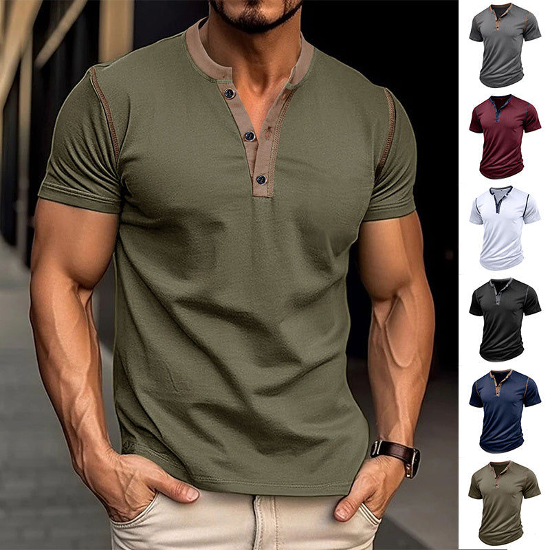 Mens Short-sleeved Polo Shirt V-neck Top by Lakd London