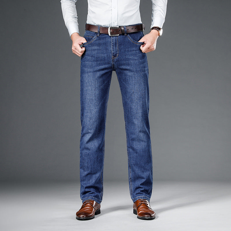 Loose Straight Business Washed Jeans by Lakd London