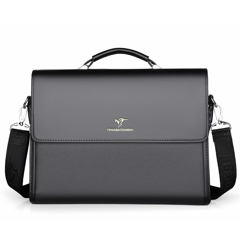 Men's Horizontal Portable Leather Briefcase by Lakd London