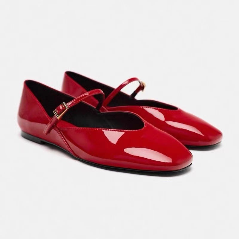 Womens Patent Leather Mary Jane Flat Ballet Slipper - LAKD London