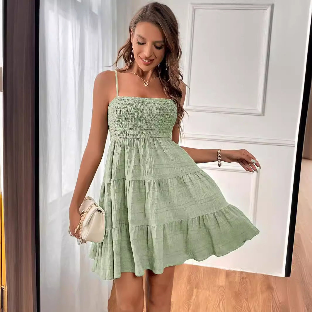 Women's Pure Color All-matching Texture Dress by Lakd London
