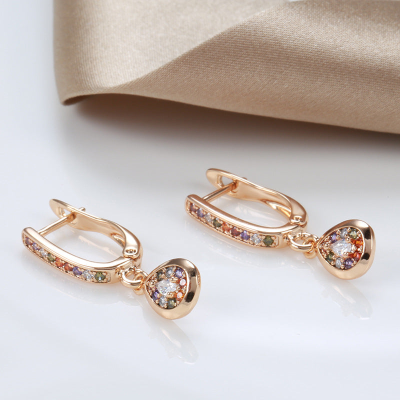 Rose Gold Stud Earrings For Women - geometric design by Lakd London