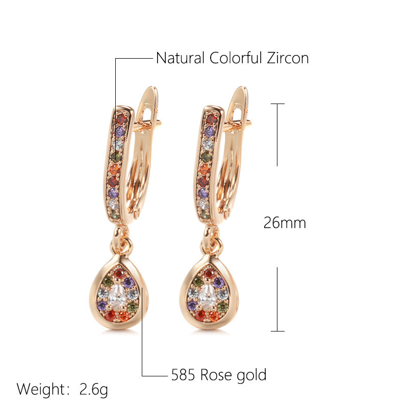 Rose Gold Stud Earrings For Women - geometric design by Lakd London