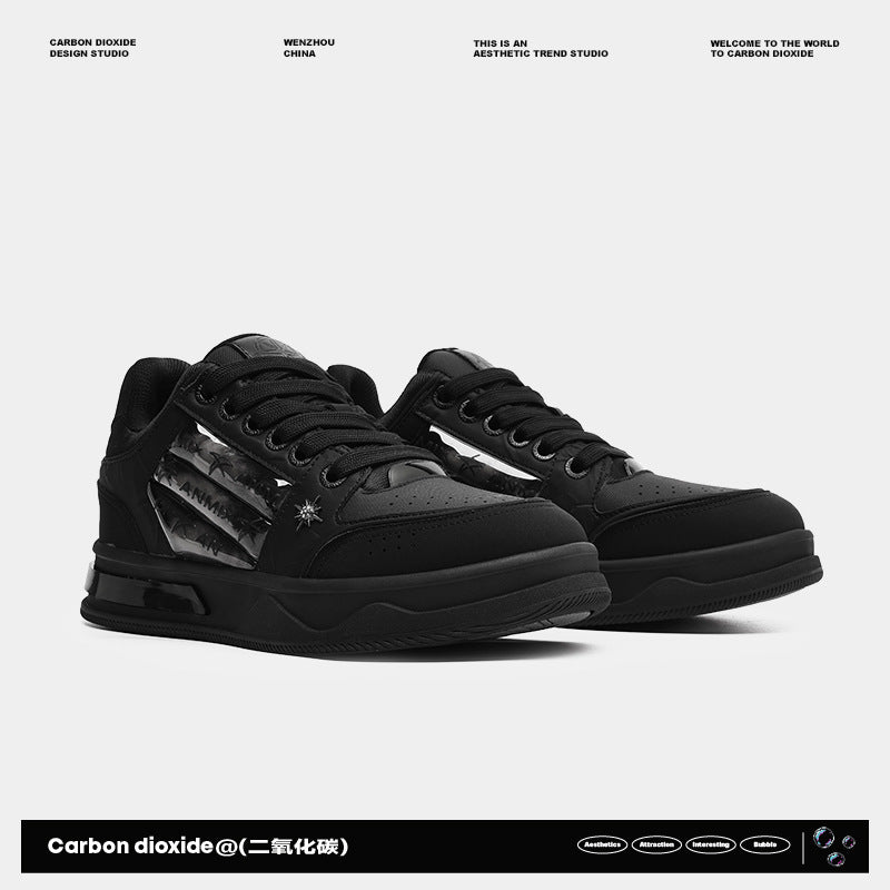 Mens Black Platform Star Pattern Sneakers - Lakd London