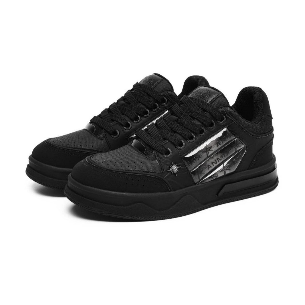 Mens Black Platform Star Pattern Sneakers - Lakd London