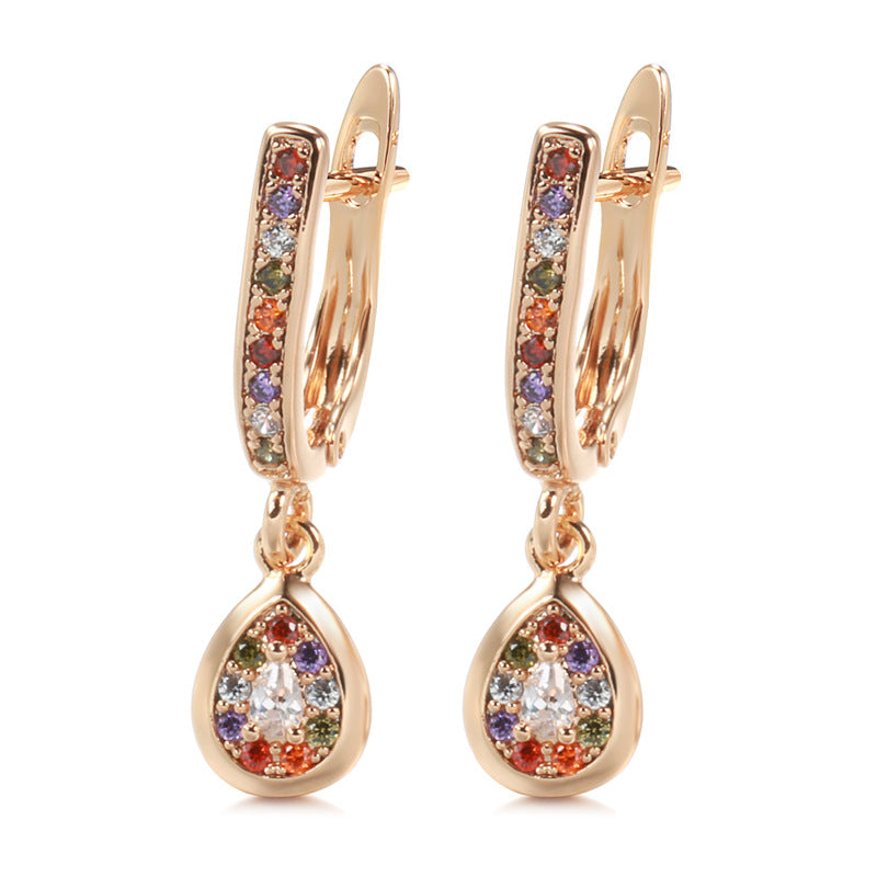 Rose Gold Stud Earrings For Women - geometric design by Lakd London