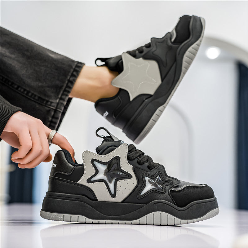 Mens Star Shape Platform Shoes | New Leisure Bread Sneakers