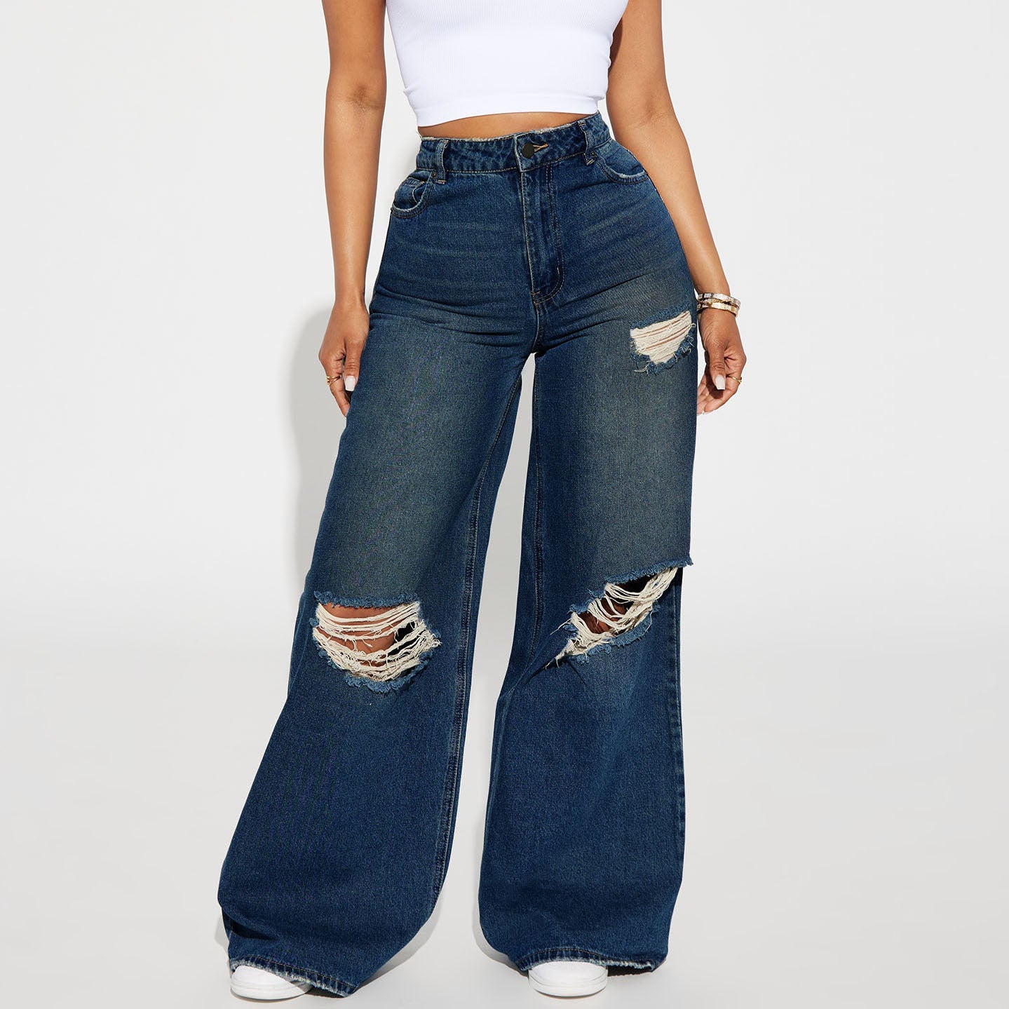 Women's Wide-leg Jeans | Hight Waist Street Style Pants