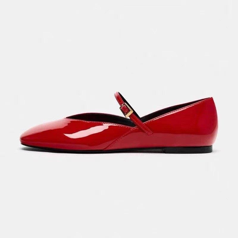 Womens Patent Leather Mary Jane Flat Ballet Slipper - LAKD London