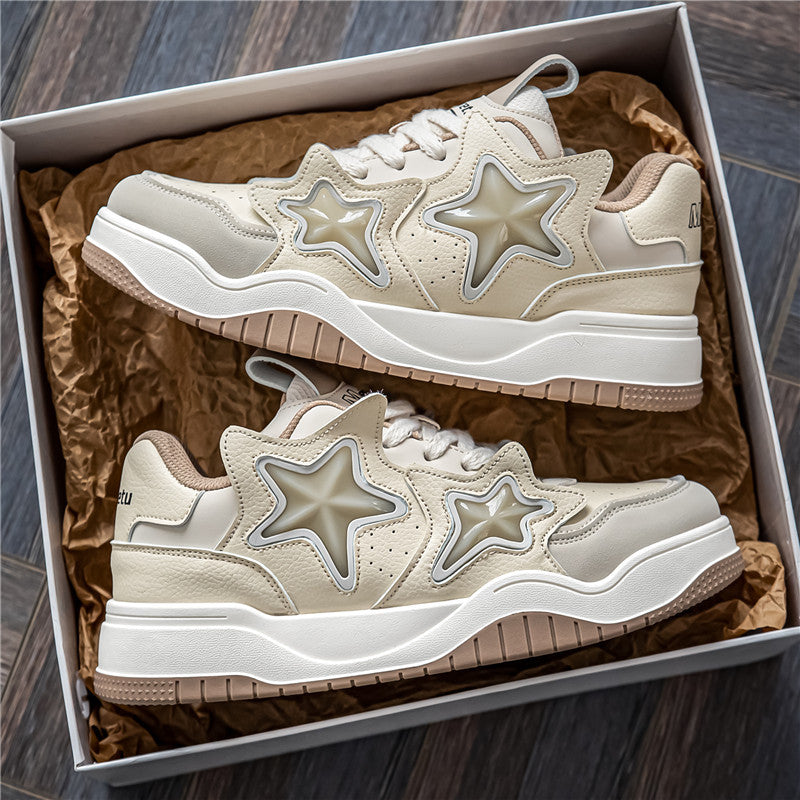 Mens Star Shape Platform Shoes | New Leisure Bread Sneakers