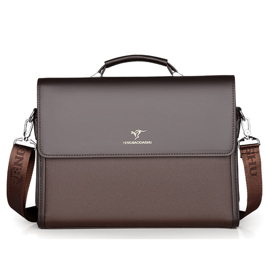 Men's Horizontal Portable Leather Briefcase by Lakd London