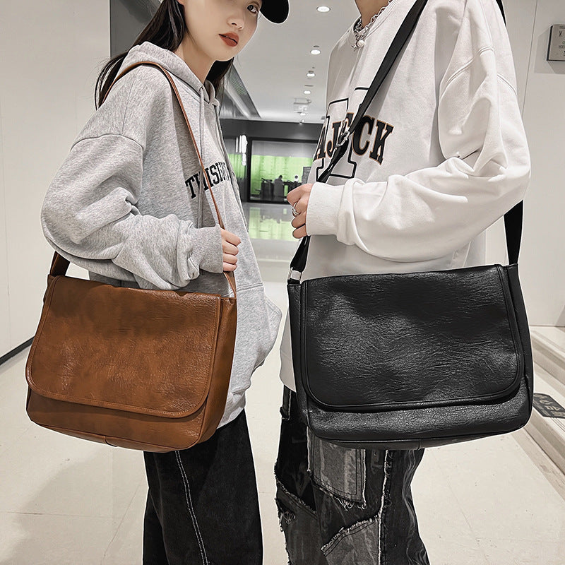 Men's British Style Simple Vintage PU Leather Messenger Bag - LAKD London