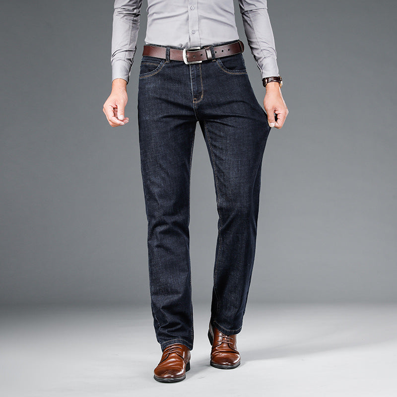 Loose Straight Business Washed Jeans by Lakd London