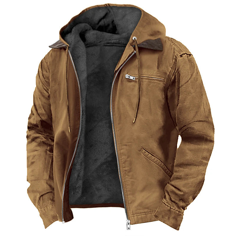 Hooded Men's Fleece Zipper Jacket Coat by Lakd London