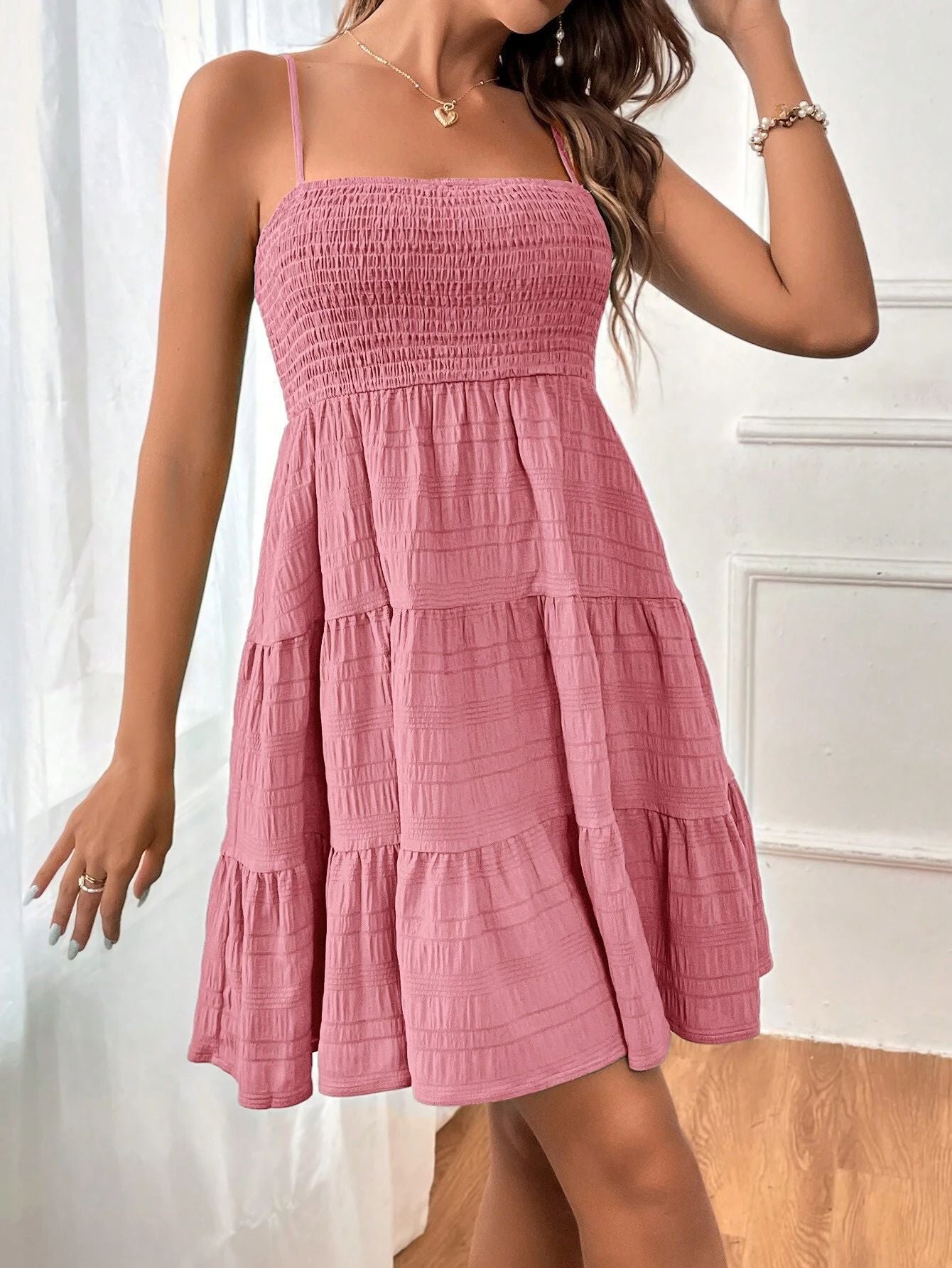 Women's Pure Color All-matching Texture Dress by Lakd London