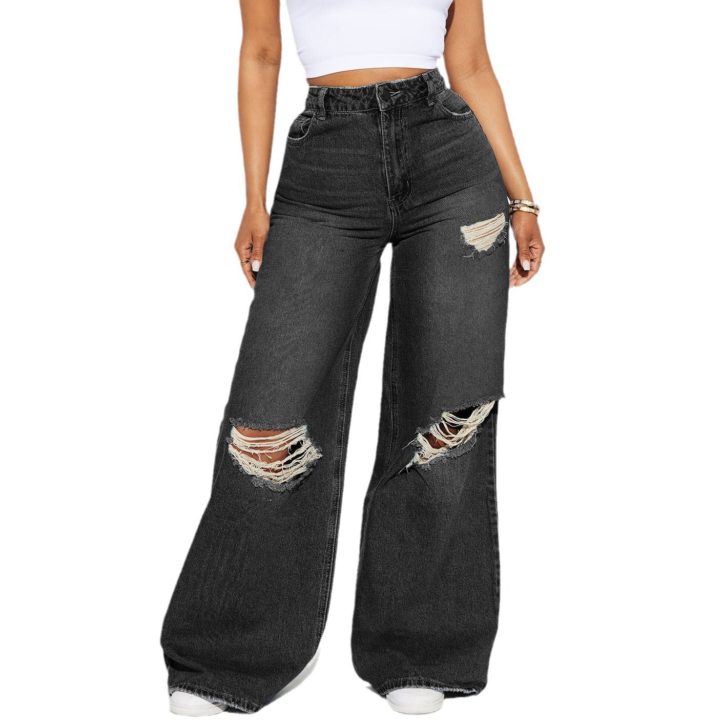 Women's Wide-leg Jeans | Hight Waist Street Style Pants