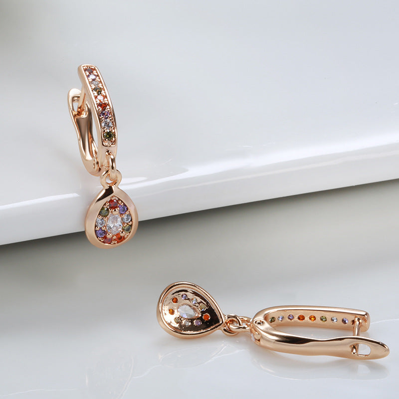 Rose Gold Stud Earrings For Women - geometric design by Lakd London