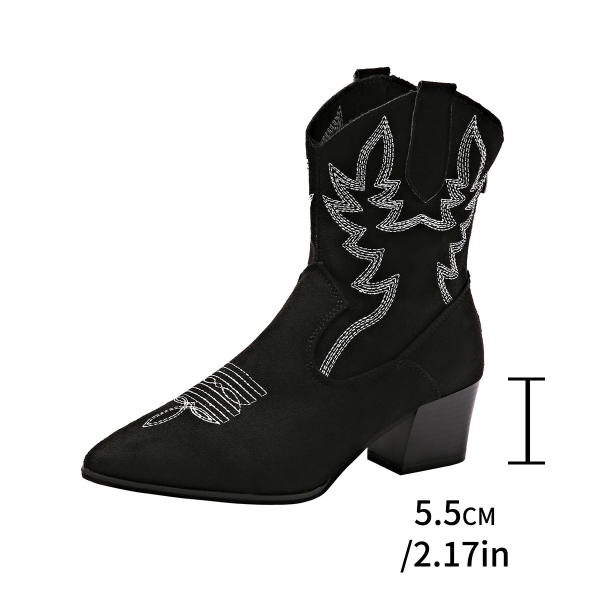 Womens Pointed-toe Slip-on Cowboy Boots | Platform Casual Plus Size Boots