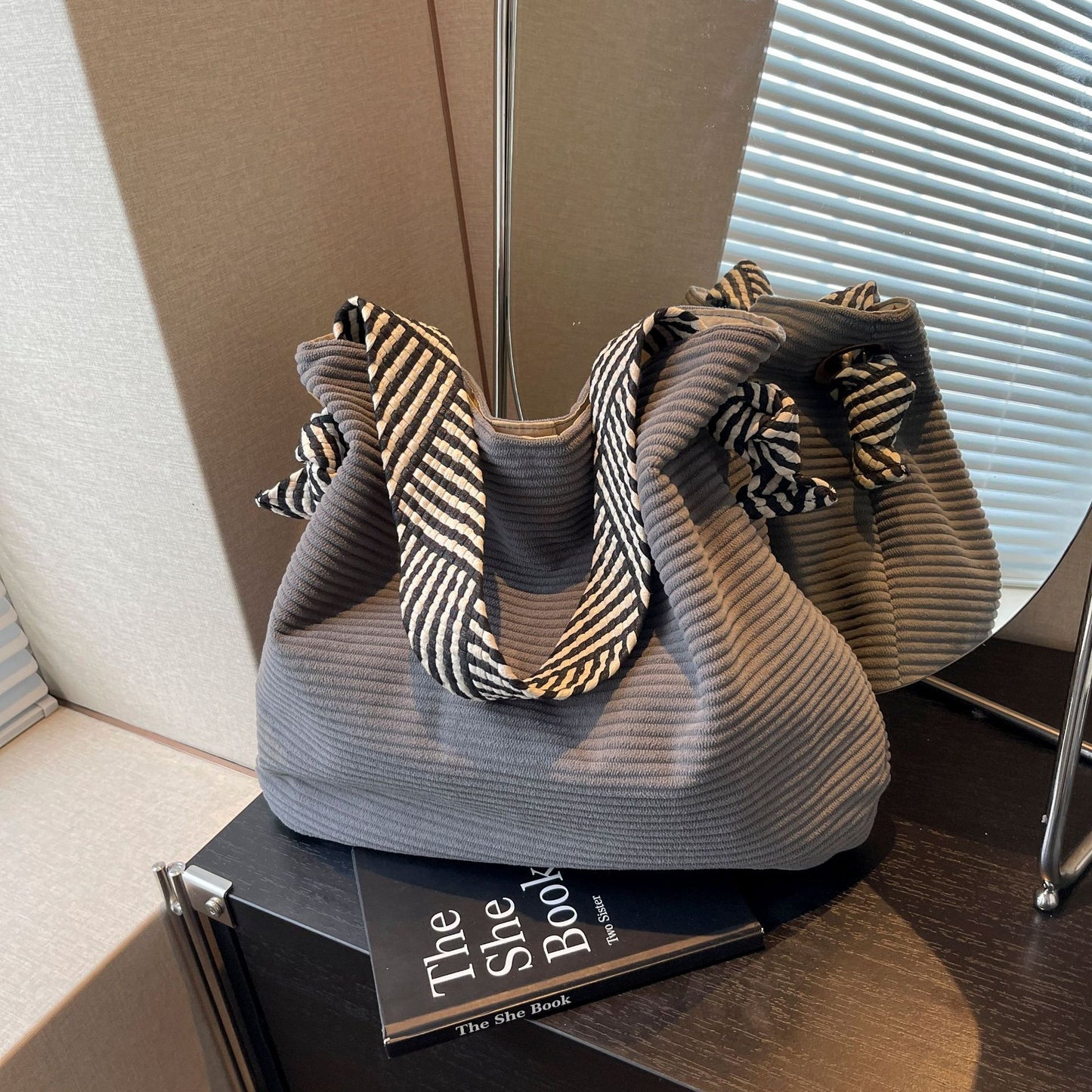 Versatile Stylish Ladies Corduroy Shoulder Bag by Lakd London