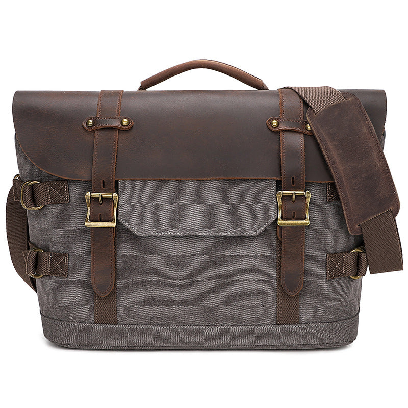 Casual Men's Canvas Messenger Shoulder Bag by Lakd London