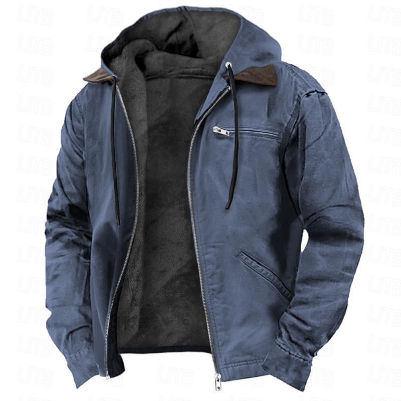 Hooded Men's Fleece Zipper Jacket Coat by Lakd London