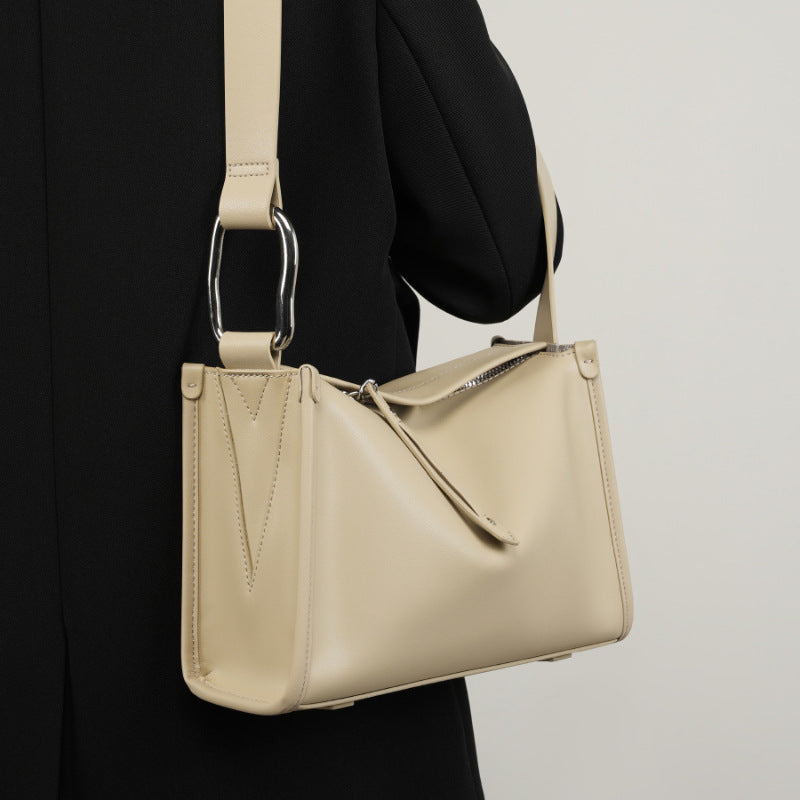 Womens Large Capacity Crossbody Shoulder Cowhide Leather Bag