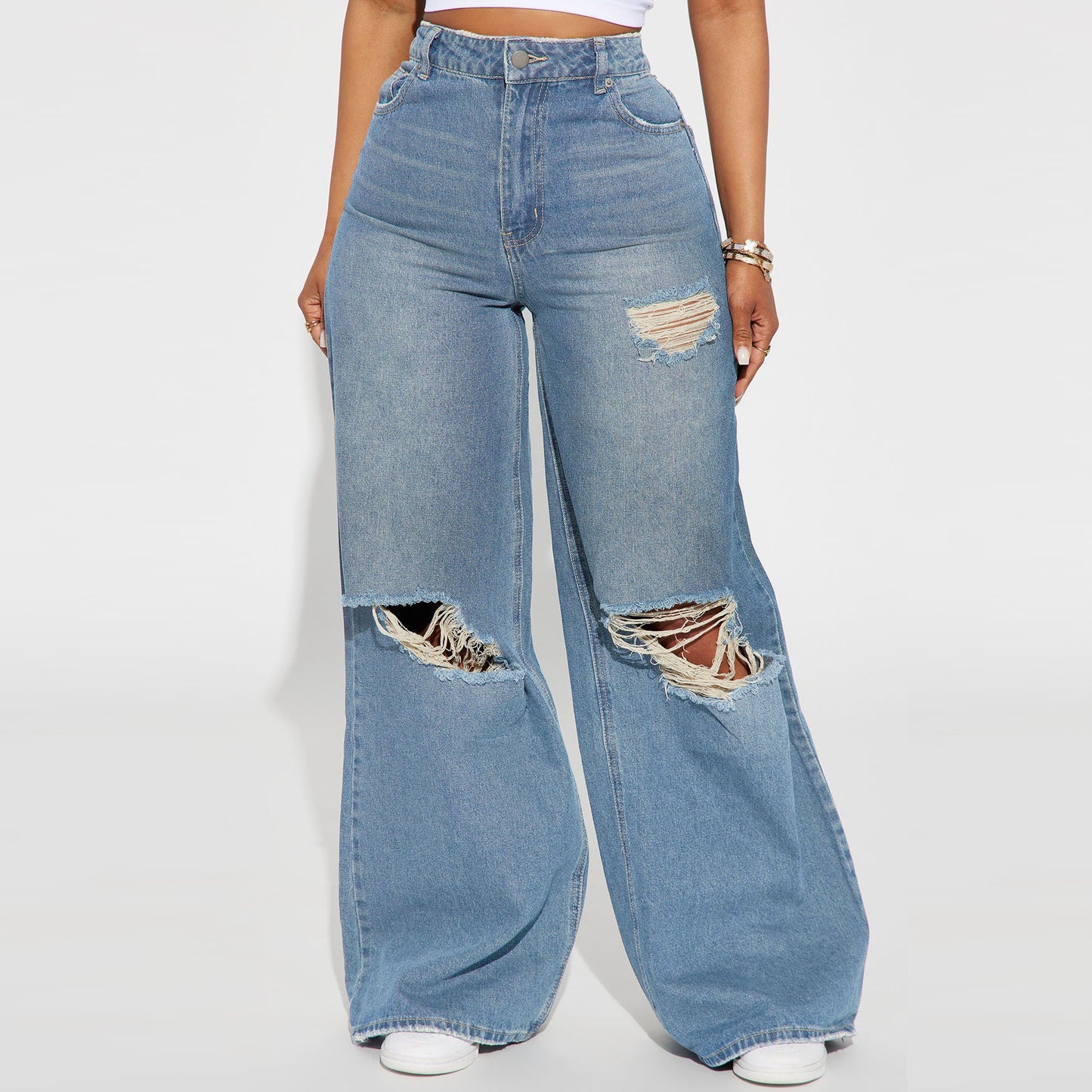 Women's Wide-leg Jeans | Hight Waist Street Style Pants