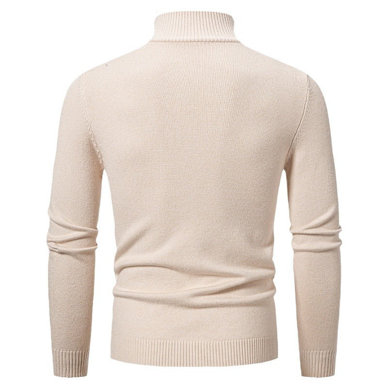 Mens High Neck Casual Stand-up Collar Slim Fit Knitwear Sweater