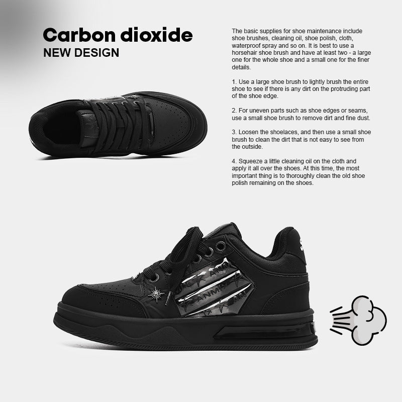 Mens Black Platform Star Pattern Sneakers - Lakd London