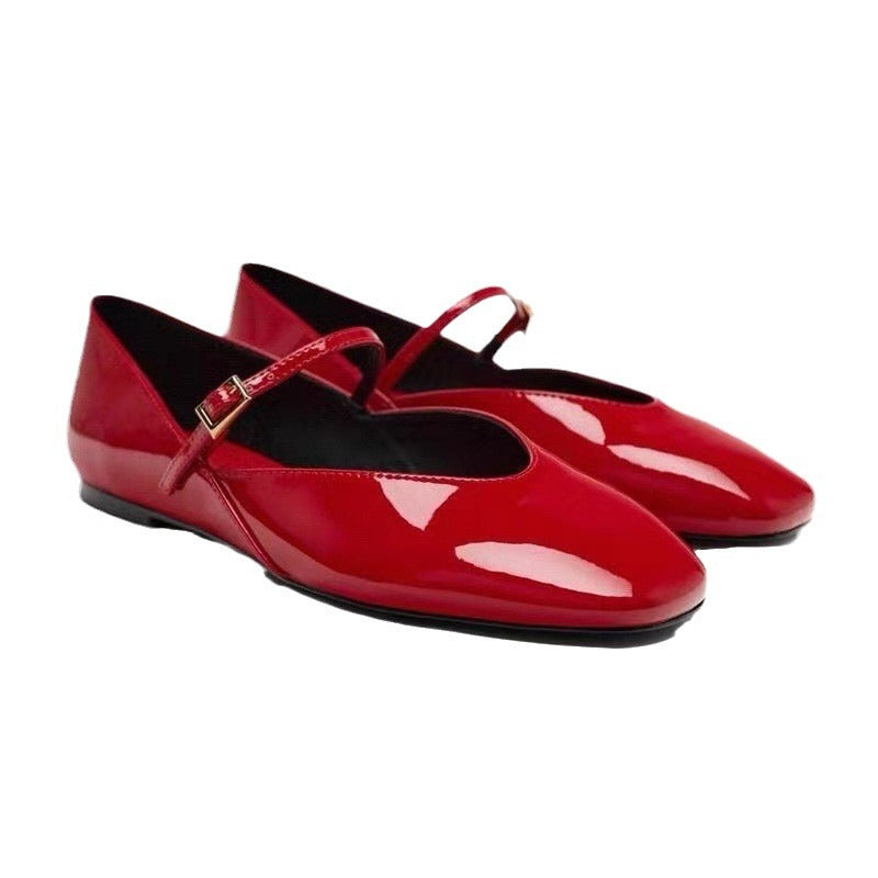 Womens Patent Leather Mary Jane Flat Ballet Slipper - LAKD London