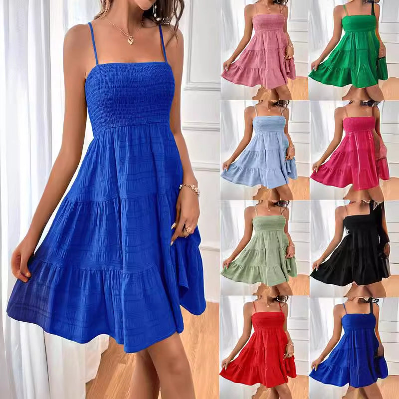 Women's Pure Color All-matching Texture Dress by Lakd London